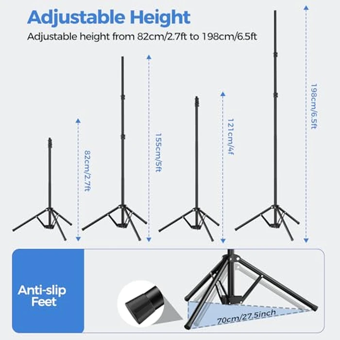 EMART Black Photo Backdrop with Stand Kit 6.5x5ft, Photography Black Background Screen with Portable T-Shape Support and 5 Clamps for Video Recording, Meetings, Self Tape by EMART - Image 3