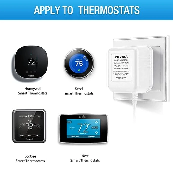 AC 24 Volt Transformer, C Wire Adapter, Compatible with All Versions of Ring Doorbell and Thermostat for Ecobee,Sensi and Honeywell, 315" Long Cable by VIIVRIA - Image 4