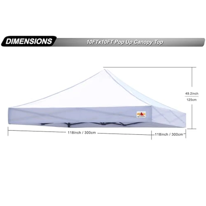 ABCCANOPY Replacement Canopy Top for Pop Up Canopy Tent (10x10, White) by ABCCANOPY - Image 3