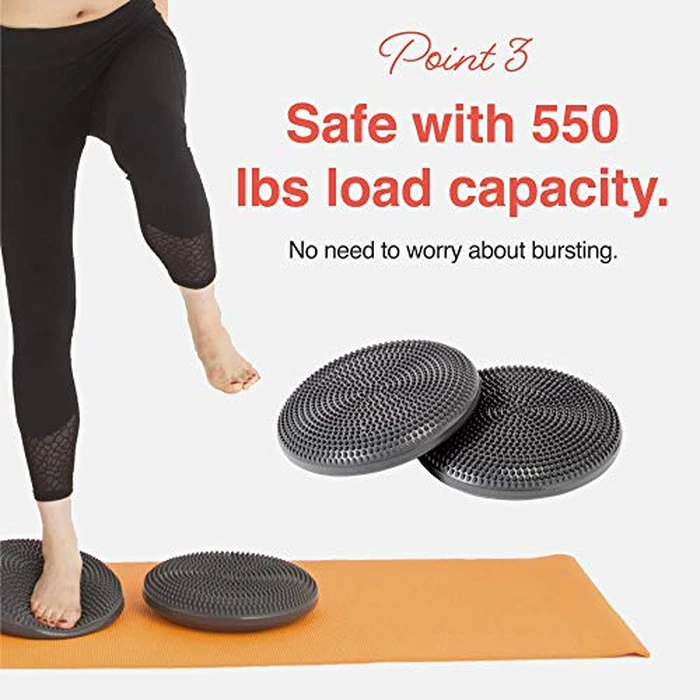 Primasole Balance Disc with Air Pump Wobble Cushion for Stability Workout 2 PCS Cobalt Blue Color PSS91NH052A by primasole - Image 4