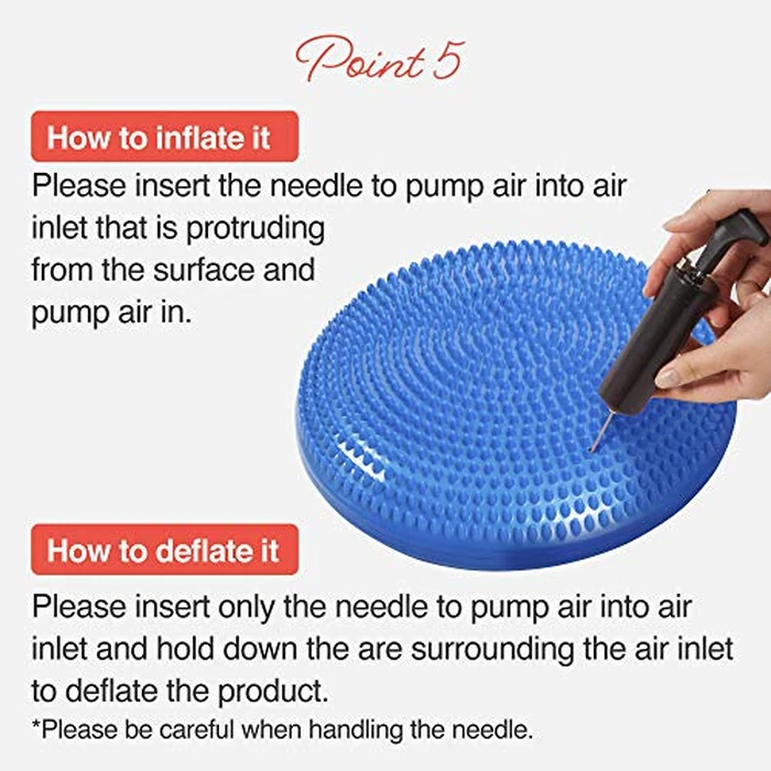 Primasole Balance Disc with Air Pump Wobble Cushion for Stability Workout 2 PCS Cobalt Blue Color PSS91NH052A by primasole - Image 6