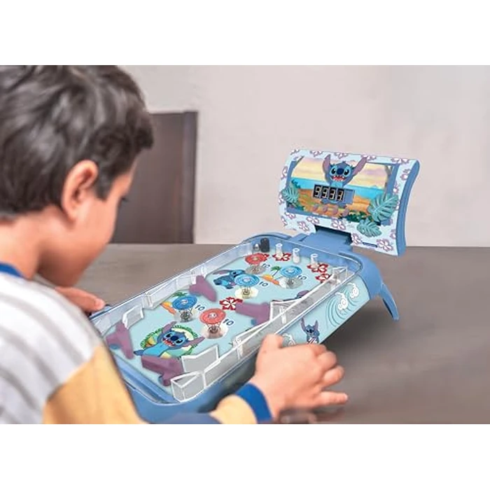 LEXiBOOK, Disney Stitch, Electronic Table Pinball, Action and Reflex Game for Children and Family, LCD Screen, Light and Sound Effects, Blue, JG610D by LEXiBOOK - Image 1