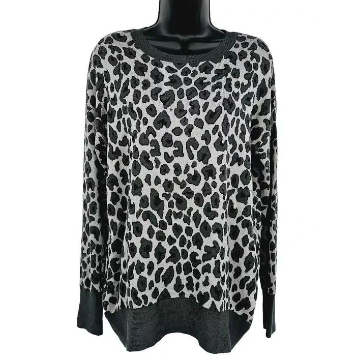 Isaac Mizrahi New York Women's Lounge Sweater L - Leopard by Isaac Mizrahi - Refurbished - Brand New condition - US$20.48