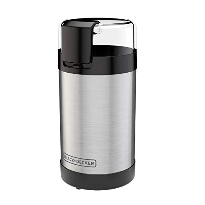 BLACK+DECKER One Touch Coffee Grinder, 2/3 Cup Coffee Bean Capacity, Spice Grinder, One Touch Push-Button Control -150 Watts -Stainless Steel Blades by BLACK+DECKER - Used - Very Good condition