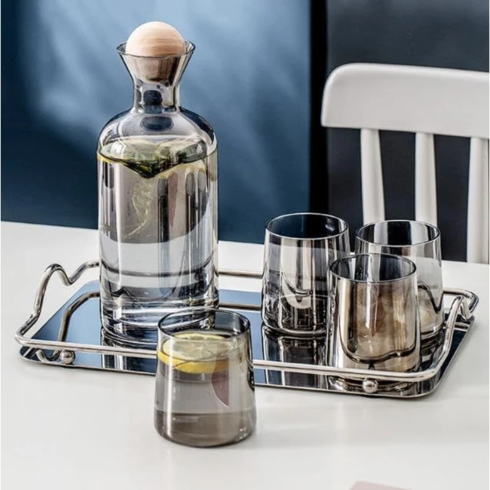 Silver Tray, Stainless Steel Large Rectangle Tray for Home, Living Room, and Commercial Use for Serving Coffee, Water Cups, and Fruits by CHEOTIME - Image 7