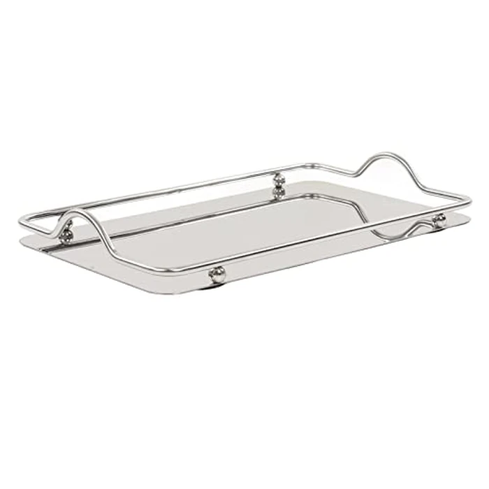 Silver Tray, Stainless Steel Large Rectangle Tray for Home, Living Room, and Commercial Use for Serving Coffee, Water Cups, and Fruits by CHEOTIME - Image 9