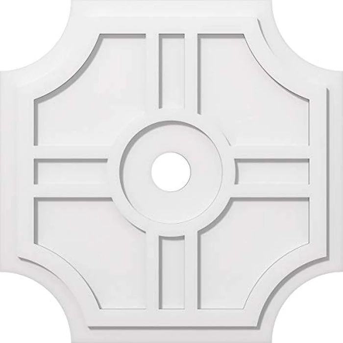 Ekena Millwork CMP26HS-03000 Haus Architectural Grade PVC Contemporary Urethane Ceiling Medallions 26"OD x 3"ID x 8 1/2"C x 1"P by Ekena Millwork - Used - Like New condition - US$56.54
