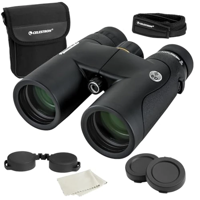Celestron - Nature DX ED 8x42 Premium Binoculars - Extra-Low Dispersion Objective Lenses - Outdoor and Birding Binocular - Fully Multi-Coated with BaK-4 Prisms - Rubber Armored, Fogproof, Waterproof by Celestron - Used - Like New condition - US$163.38
