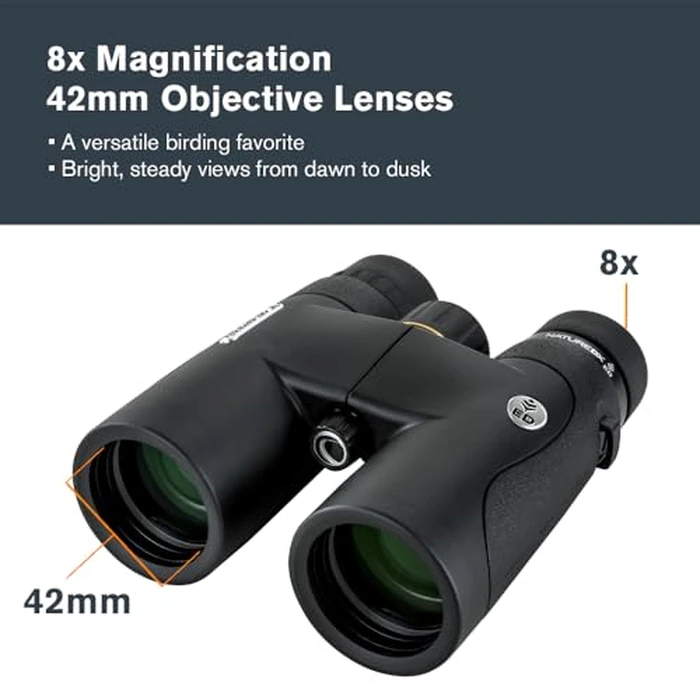 Celestron - Nature DX ED 8x42 Premium Binoculars - Extra-Low Dispersion Objective Lenses - Outdoor and Birding Binocular - Fully Multi-Coated with BaK-4 Prisms - Rubber Armored, Fogproof, Waterproof by Celestron - Image 2