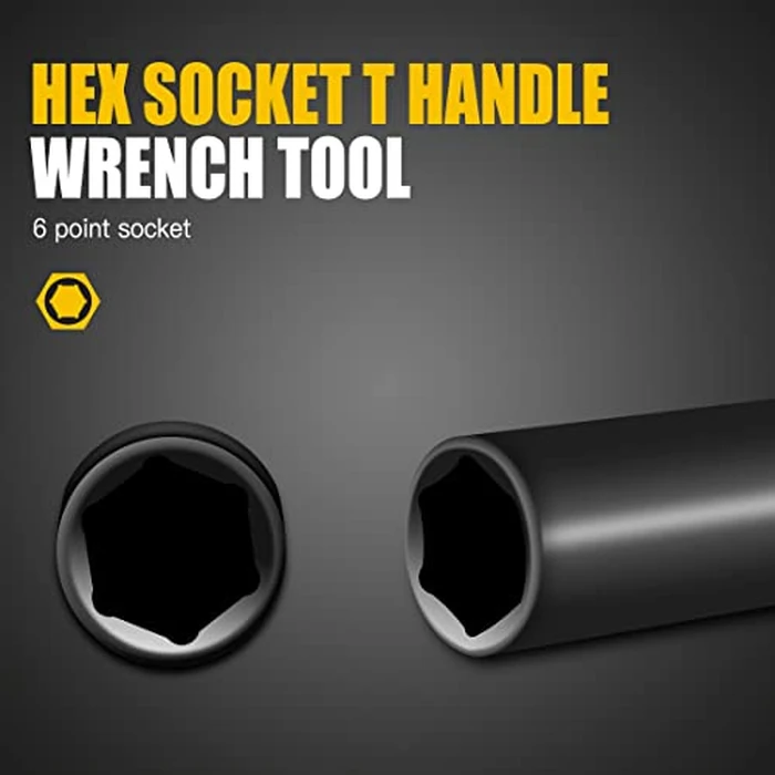 pgroup T - Handle Metric Socket Wrench Set 6- Point（6mm, 8mm, 10mm, 11mm, 12mm, 13mm, 14mm ） Cr-V Steel Hex Socket for Motorcycle Bicycle Repair (7Pack) by pgroup - Image 4