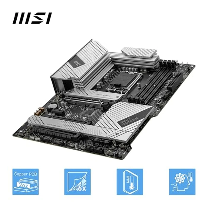 MSI PRO Z790-A WiFi II Motherboard, ATX - Supports Intel Core 14th, 13th & 12th Gen Processors, LGA 1700-80A SPS VRM, DDR5 Memory Boost 7800+MT/s/OC, PCIe 5.0 x16, 4 x M.2 Gen4, Wi-Fi 6E, 2.5G LAN by msi - Image 4