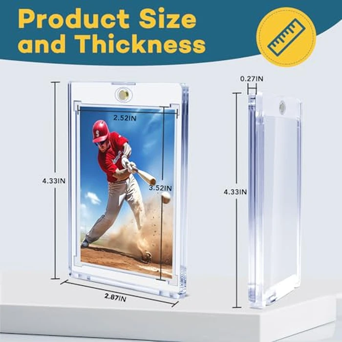 32ct Magnetic Card Holders, 35pt One Touch Card Holder, U-V Protection Hard Plastic Case for Trading Cards, Display Case for Sports, Baseball, Football, Game Cards by ZENOWICK - Image 2