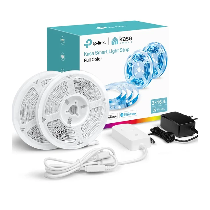 Kasa Smart LED Light Strip, RGB, 32.8ft(2 Rolls of 16.4ft.) Wi-Fi LED Strip Works w/Alexa & Google Assistant,High Brightness, Trimmable, Up to 25,000 Hours,2Yr Warranty (KL400L10),Multicolor by Kasa Smart - Used - Good condition - CA$38.47