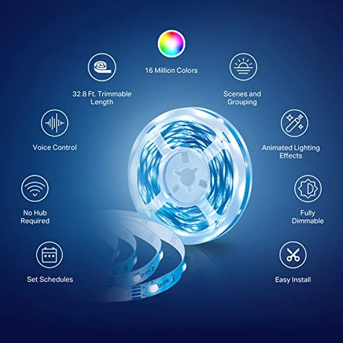 Kasa Smart LED Light Strip, RGB, 32.8ft(2 Rolls of 16.4ft.) Wi-Fi LED Strip Works w/Alexa & Google Assistant,High Brightness, Trimmable, Up to 25,000 Hours,2Yr Warranty (KL400L10),Multicolor by Kasa Smart - Image 4