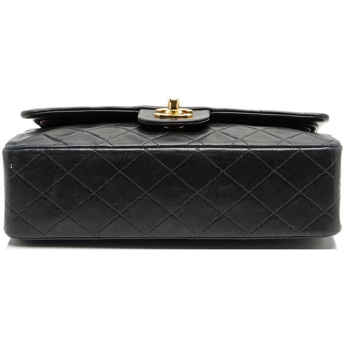Chanel Vintage Lambskin Classic Medium Double Flap Bag - Lambskin - Black by Chanel - Image 4