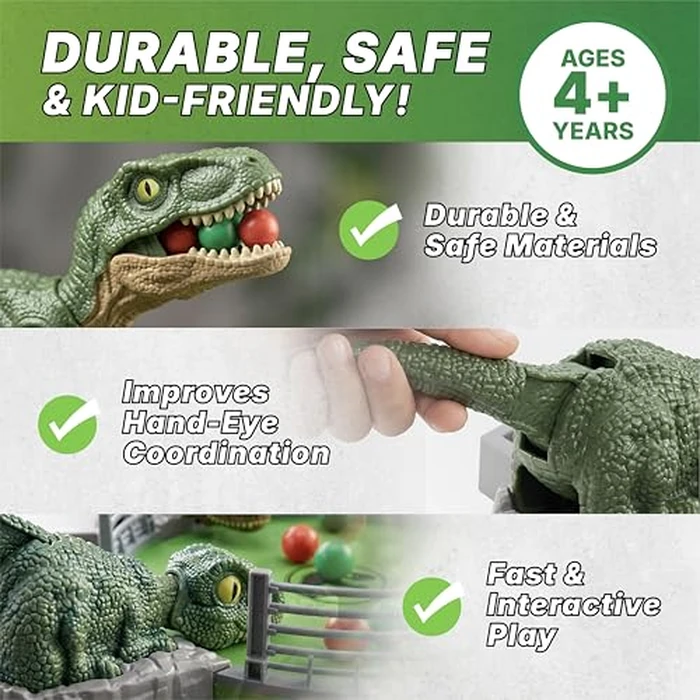 Jurassic World Ravenous Raptors Board Game- Dino Chomping Board Games for Kids, Interactive Dinosaur Game w/Snack Balls, Play Arena & Raptors, Easy Play, Durable Design, for Kids Ages 4+ by Captivz - Image 2