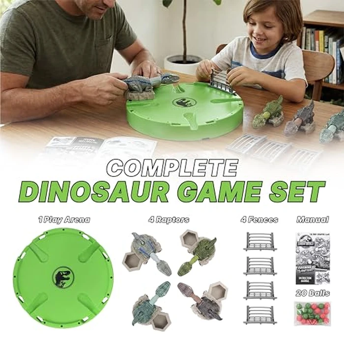 Jurassic World Ravenous Raptors Board Game- Dino Chomping Board Games for Kids, Interactive Dinosaur Game w/Snack Balls, Play Arena & Raptors, Easy Play, Durable Design, for Kids Ages 4+ by Captivz - Image 5