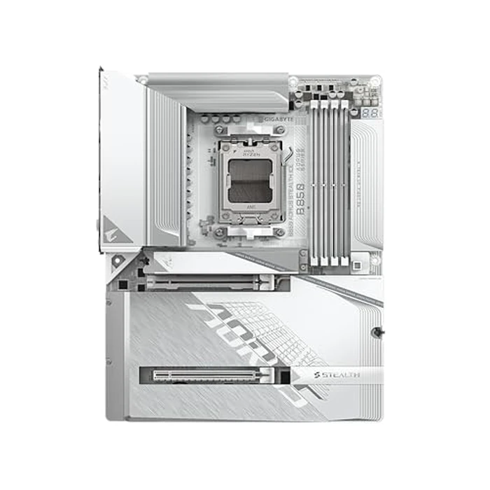 GIGABYTE B850 AORUS Stealth ICE Reverse-Connect ATX Motherboard, Support AMD Socket AM5 Processors, DDR5, 14+2+2 Power Phase, 4X M.2, PCIe 5.0, USB-C, WIFI7, 5GbE LAN, EZ-Latch, 5-Year Warranty by GIGABYTE - Image 2