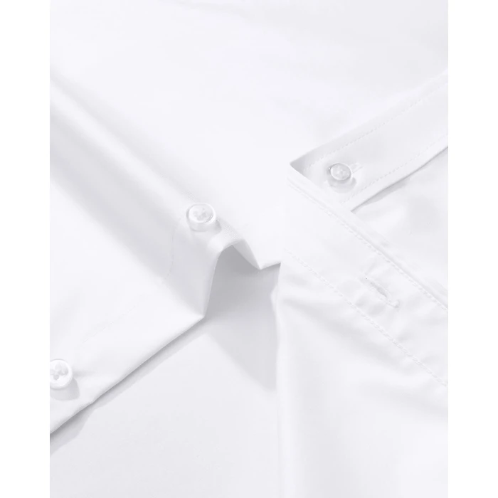 J.VER Men's Dress Shirts Solid Long Sleeve Stretch Wrinkle-Free Formal Shirt Business Casual Button Down Shirts White Small by J.VER - Image 5