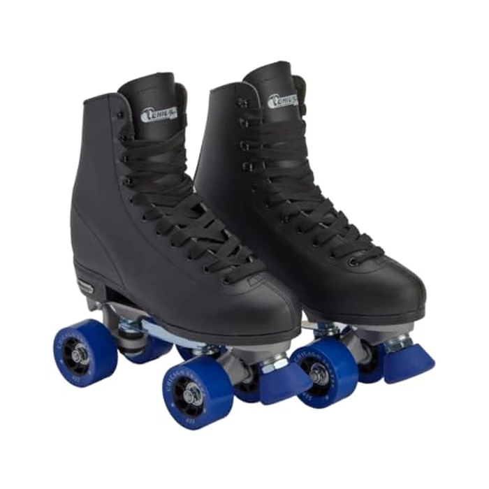 CHICAGO Skates Premium Black Quad Roller Skates for Boys and Men Beginners Classic Adjustable High-Top Design for Indoor or Outdoor Skates and Roller Derby by Chicago Skates - Used - Very Good condition - US$61.59