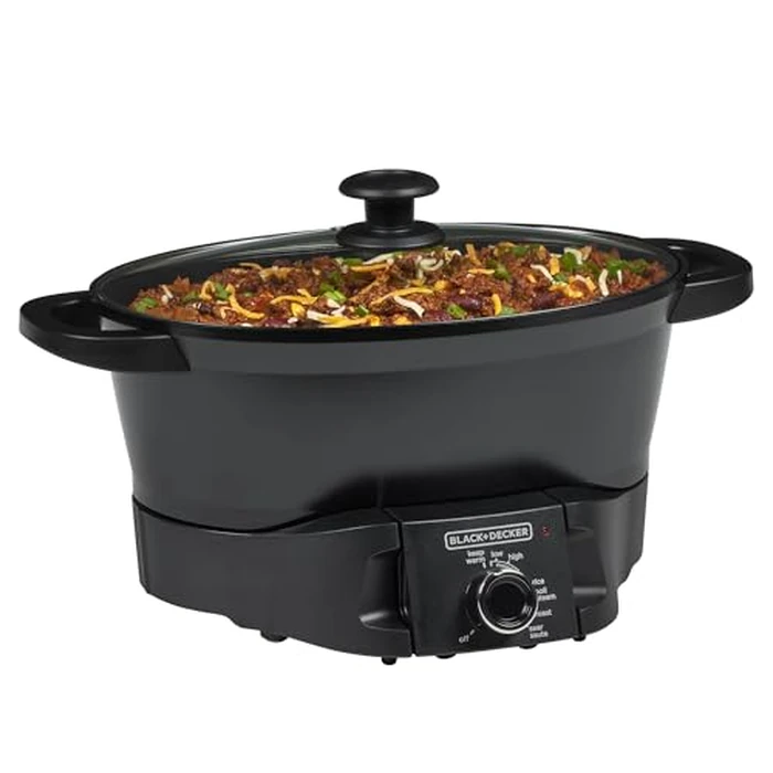 BLACK+DECKER Multicooker 7QT Family Size, 5-in-1 Functions, Neat ‘N Clean(TM) Technology, Slow Cook, Steam/Boil, Precision Roast, Sear/Saute, & Rice by BLACK+DECKER - Used - Very Good condition - CA$86.90