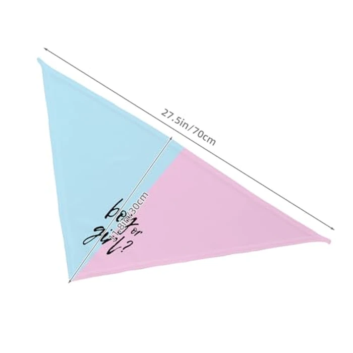 vercosee He Or She What Will It Be? Gender Reveal/Baby Announcement Dog Bandana,Pet Neckerchief for Pets Daily Wear Photo Prop Party Supplies (Pink/Blue) by vercosee - Image 6