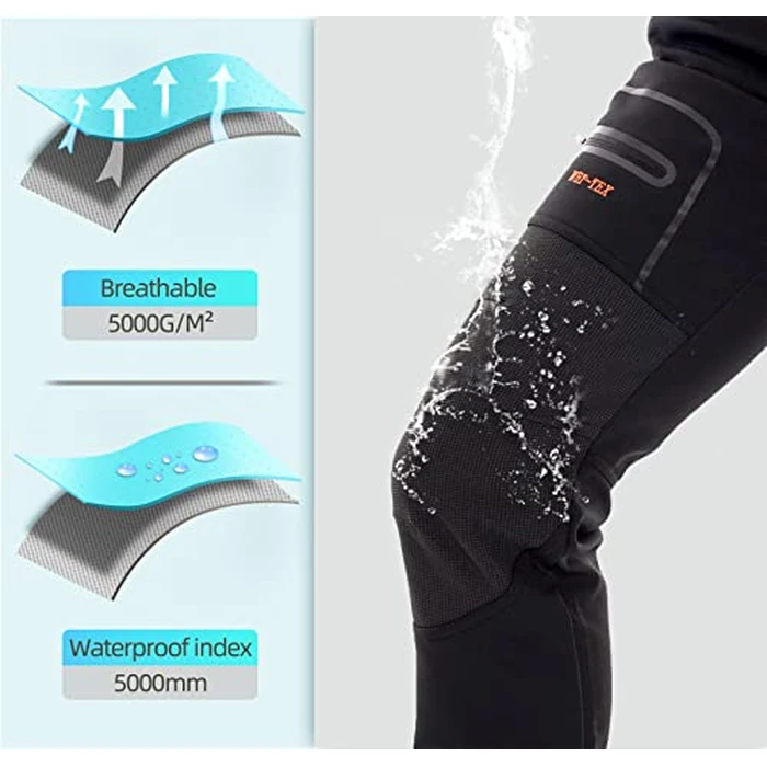 BenBoy Men's Snow Ski Outdoor Waterproof Windproof Fleece Cargo Hiking Pants,AN-SF1602M-BlackTall-M by BenBoy - Image 1