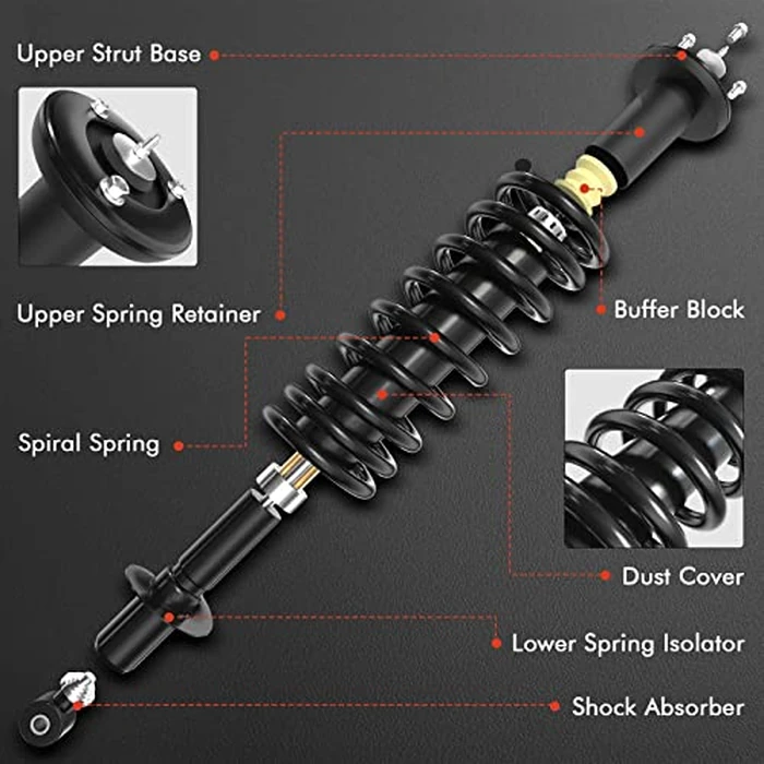 A-Premium Rear Load Adjusting Shock Absorber Compatible with Ford E-150 2008-2014, E-250 2003-2006, E-250 Econoline 1992-2002, 2-PC Set by A-Premium - Image 2