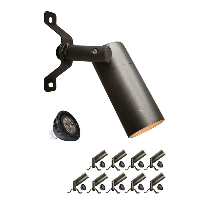 MALORY Brass Landscape Spot Down Light, Low Voltage Led Downlights Tree Light Outdoor Landscape Lighting for Yard, Garden, Lawn, Wall, Patio with 5W MR16 LED Bulb 2700K Warm White（10 Pack） by MALORY - Used - Very Good condition - US$517.27