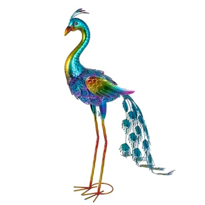 dreamskip Metal Peacock Garden Decor Outdoor Statue, 26" Metal Yard Art Peacock Garden Sculptures Outside Decoration for Home Patio Lawn Backyard, Gift for Moms Grandma Women by dreamskip - Used - Very Good condition