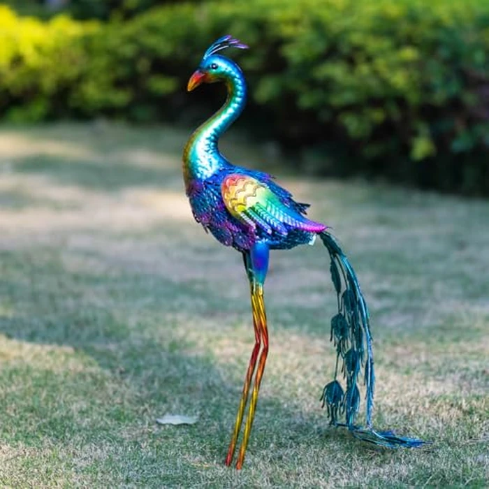 dreamskip Metal Peacock Garden Decor Outdoor Statue, 26" Metal Yard Art Peacock Garden Sculptures Outside Decoration for Home Patio Lawn Backyard, Gift for Moms Grandma Women by dreamskip - Image 6