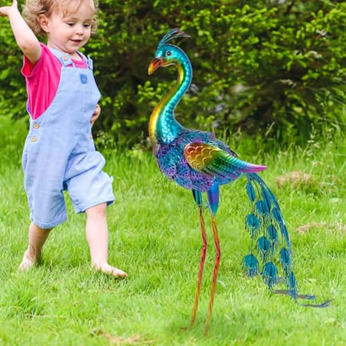 dreamskip Metal Peacock Garden Decor Outdoor Statue, 26" Metal Yard Art Peacock Garden Sculptures Outside Decoration for Home Patio Lawn Backyard, Gift for Moms Grandma Women by dreamskip - Image 7