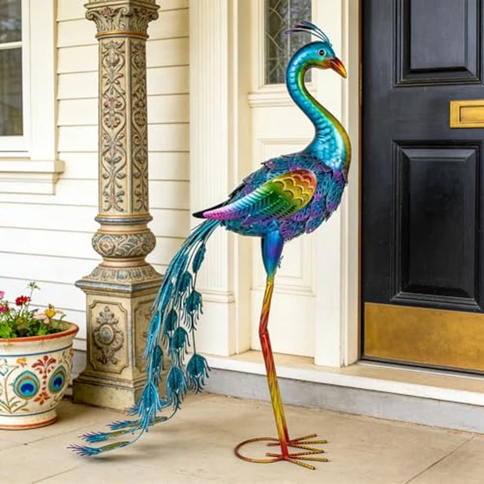 dreamskip Metal Peacock Garden Decor Outdoor Statue, 26" Metal Yard Art Peacock Garden Sculptures Outside Decoration for Home Patio Lawn Backyard, Gift for Moms Grandma Women by dreamskip - Image 8