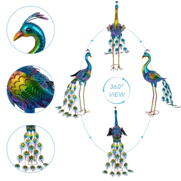 dreamskip Metal Peacock Garden Decor Outdoor Statue, 26" Metal Yard Art Peacock Garden Sculptures Outside Decoration for Home Patio Lawn Backyard, Gift for Moms Grandma Women by dreamskip - Image 9