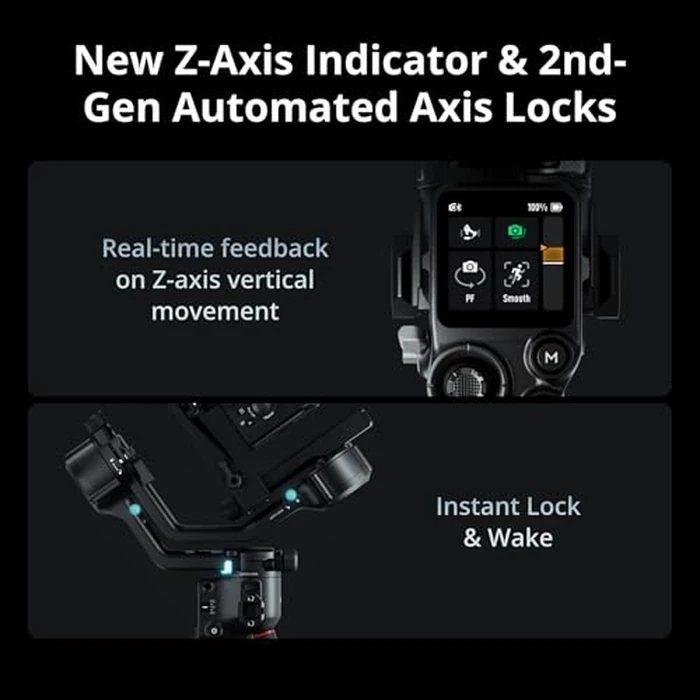 DJI RS 5 Combo, Gimbal Stabilizer for Camera Canon/Sony/Panasonic/Nikon/Fujifilm, Intelligent Tracking, Electronic Briefcase Handle, Fine-Tuning Knobs, New Z-Axis Indicator by DJI - Image 6