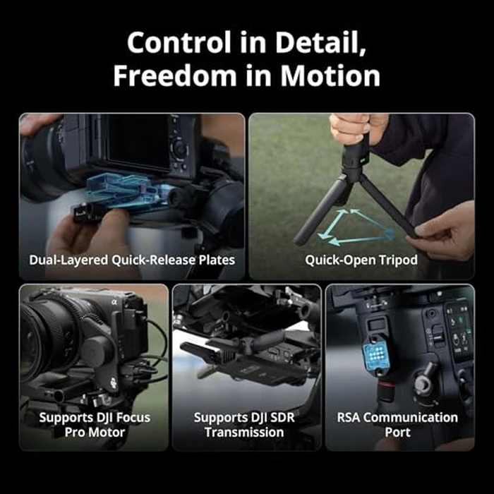 DJI RS 5 Combo, Gimbal Stabilizer for Camera Canon/Sony/Panasonic/Nikon/Fujifilm, Intelligent Tracking, Electronic Briefcase Handle, Fine-Tuning Knobs, New Z-Axis Indicator by DJI - Image 7