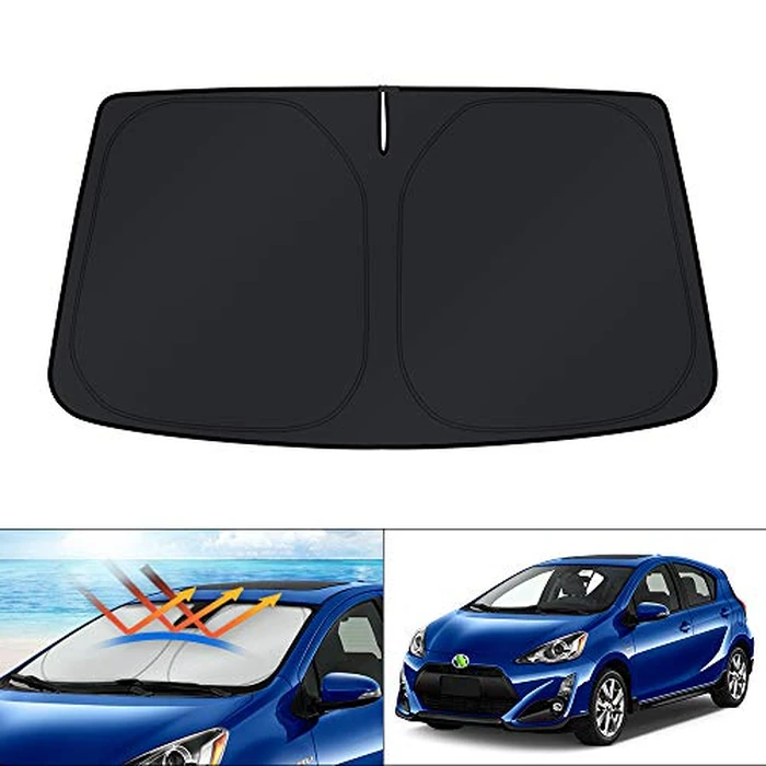 KUST Windshield Sun Shade for Toyota Prius C Accessories 2012-2019 Custom Fit Sunshade Foldable Sun Visor Protector Blocks UV Rays Keep Your Car Cooler by KUST - Used - Very Good condition