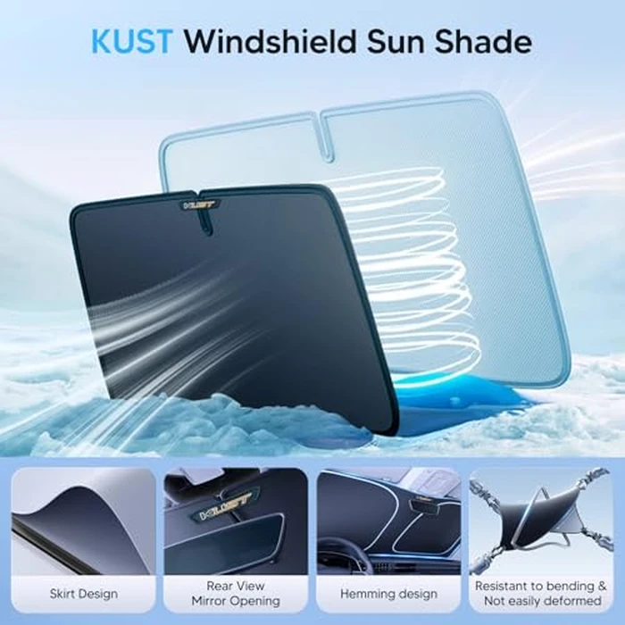 KUST Windshield Sun Shade for Toyota Prius C Accessories 2012-2019 Custom Fit Sunshade Foldable Sun Visor Protector Blocks UV Rays Keep Your Car Cooler by KUST - Image 4