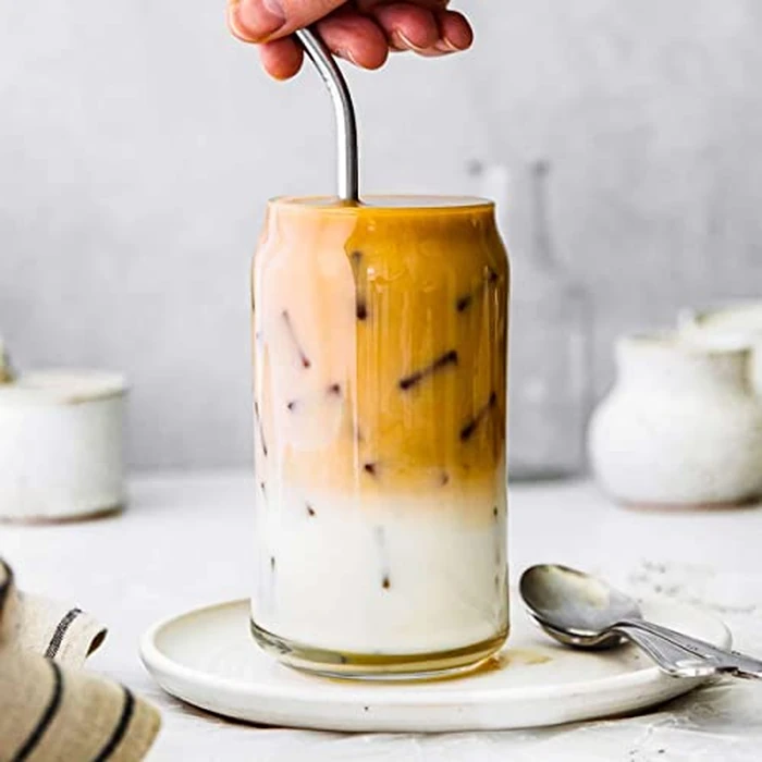 Le'raze Set of 6 Patented Can Shaped(R) Drinking Glasses - 16oz Clear Goblet Glass Cups for Margarita, Cocktails, Iced Coffee, Tea, Soda, Whiskey, Water and Beer by Le'raze - Image 8