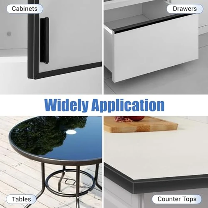 Rubber Edge Trim, Self-Adhesive Flexible Edge Protector for Plywood, Cabinet and Drawer, 3/4" Peel and Stick U Shaped Edge Banding for Wood, EPDM Material, Fit 0.75"(19mm), Length 10Ft by Protalwell - Image 7