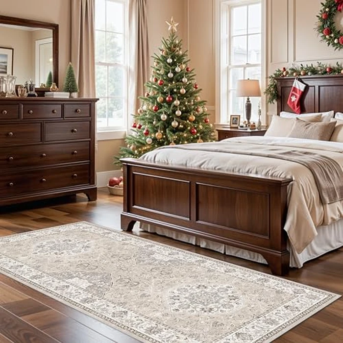 Washable Entryway 3x7 Runner Rug: Farmhouse Kitchen Hallway Rug Runner Wide Soft Water Resistant Floor Mat for Bathroom Nursery Non Slip Indoor Carpet for Living Room Bedroom Dining Room(3x7,Beige) by HY HAO YUN LAI - Image 2