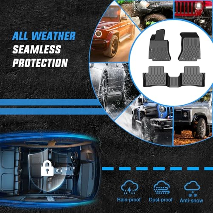 Nilight TPE Floor Mats for Mercedes Benz C-Class Sedan C300 C350e AMG C63 AMG S 2015 2016 2017 2018 2019 2020 2021 All Weather Custom Fit Heavy Duty Floor Liners by Nilight - Image 5