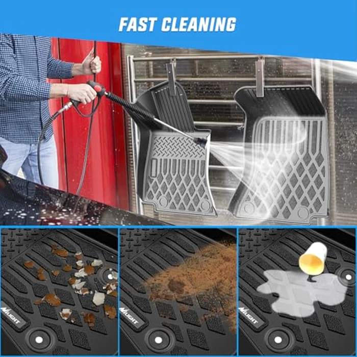 Nilight TPE Floor Mats for Mercedes Benz C-Class Sedan C300 C350e AMG C63 AMG S 2015 2016 2017 2018 2019 2020 2021 All Weather Custom Fit Heavy Duty Floor Liners by Nilight - Image 6