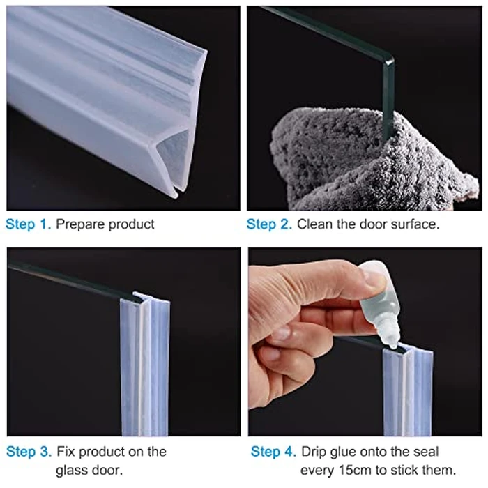 uxcell Trim Seal, PVC U-Seal Channel Edge Protector Sheet, Fits 1.5-2mm Edge 1Meter/3.82Ft Length, 0.24" Height Transparent by uxcell - Image 5