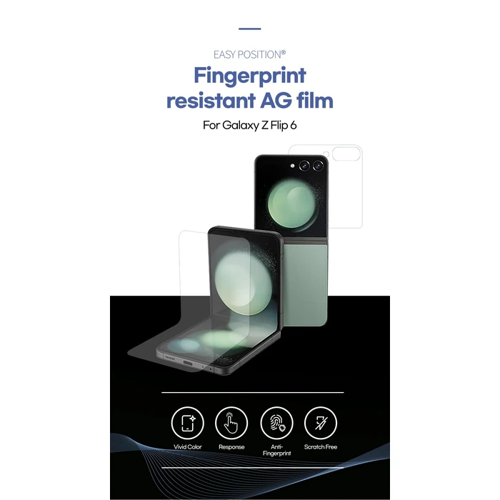 [EAZY POSITION] Z Flip 6 Screen Protector for Samsung Galaxy - 3 Pack, Anti Glare, Fingerprint Resistant, Matte Finish, Easy DIY Installation by EASY POSITION - Image 2