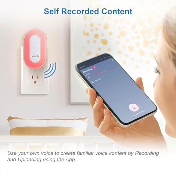 VTech BC8113 V-Hush Plug Sleep Training Soother with 40 Stories/Songs/Sounds & Record Your own Voice. Bluetooth Speaker, 250+ Multi-Color Night Light, No Batteries & No Cords Required by VTech - Image 8