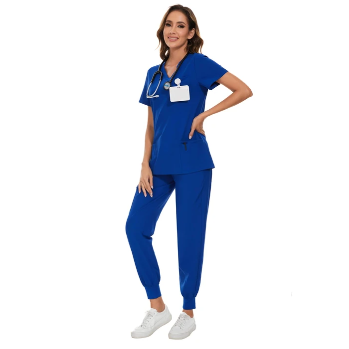 COZYFIT Scrubs for Women Set - Stretch V-Neck Scrub Top & Jogger Pant with 8 Pockets, Yoga Waistband, Anti Wrinkle, Slim Fit Women Scrubs by COZYFIT - Image 7