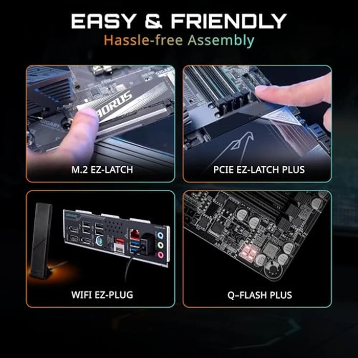 GIGABYTE B850M Gaming X WIFI6E AMD AM5 mATX Motherboard, Support AMD Ryzen 9000/8000/7000 Series, DDR5, 10+2+2 Power Phase, 2X M.2, PCIe 5.0, USB-C, WIFI6E, 2.5GbE LAN, EZ-Latch, 5-Year Warranty by GIGABYTE - Image 2