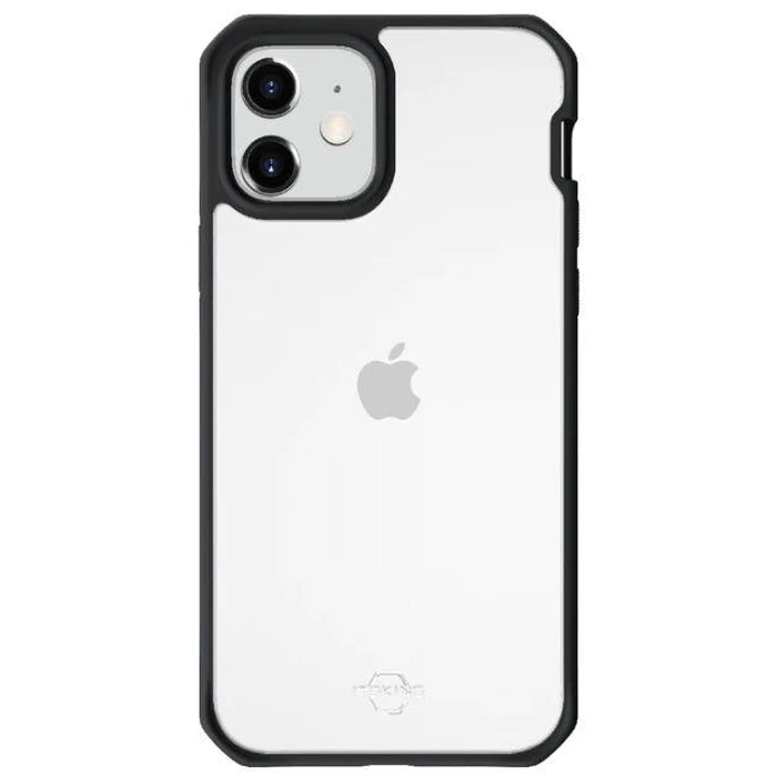 Itskins Hybrid Solid Clear Phone Case for iPhone 12 mini - Black/Transparent by Itskins - Image 2