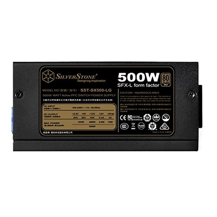 Silverstone Technology SX500W SFX-L Form Factor 80 Plus Gold Full Modular Lengthened Power Supply with +12V Single Rail, Active PFC (SX500-LG) by SilverStone - Image 2